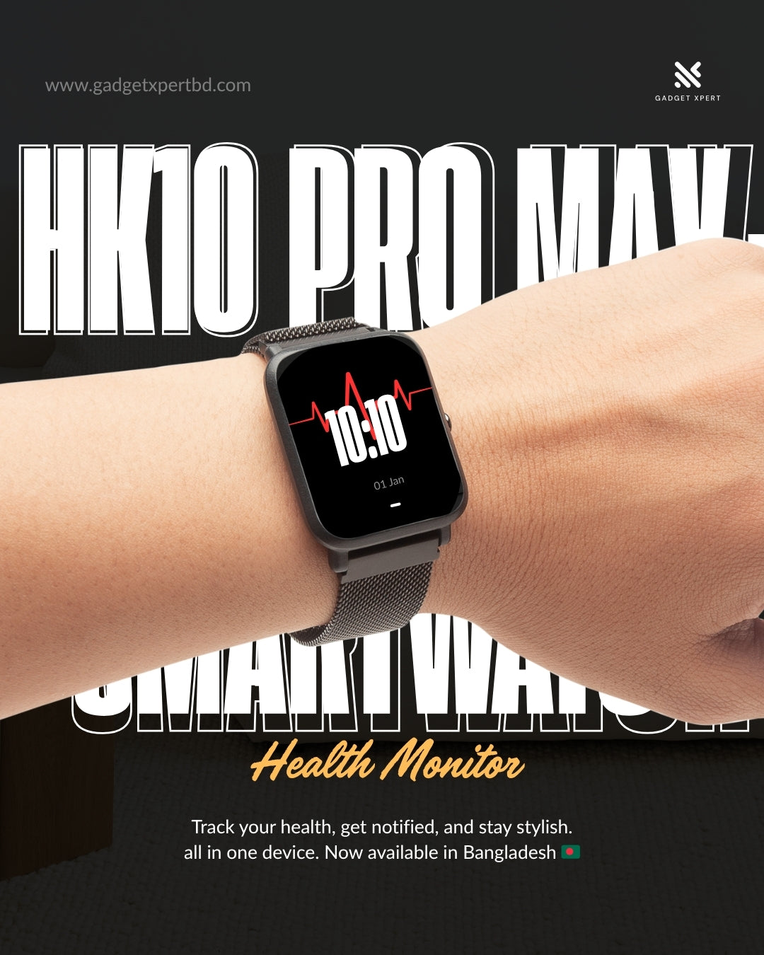 HK10 Pro Max+ Smart Watch with Free Watch Strap