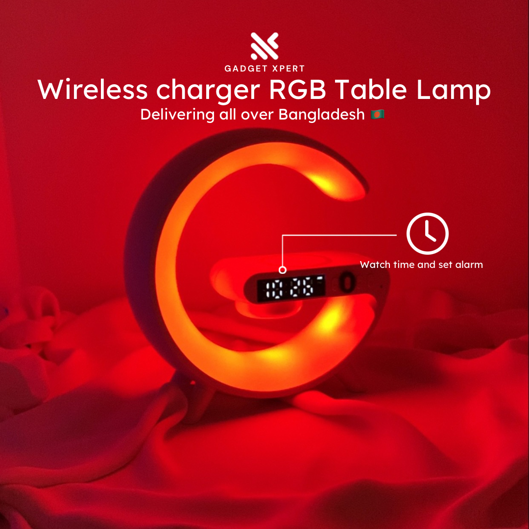 G Lamp Smart Light Bluetooth Speaker Clock/Alarm Clock Wireless Charger Atmosphere Lights