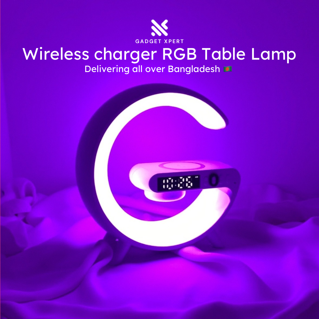 G Lamp Smart Light Bluetooth Speaker Clock/Alarm Clock Wireless Charger Atmosphere Lights